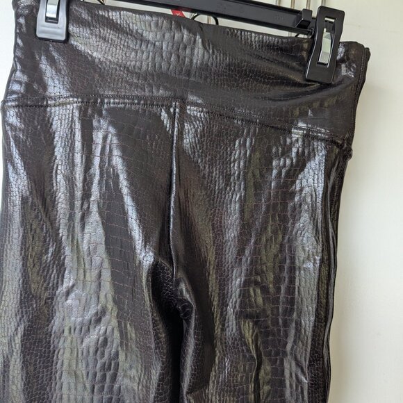 Spanx Snakeskin Faux Leather Leggings Skinny Pants Size Small - Picture 4 of 10